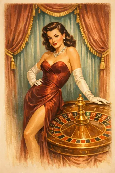 Pin-up girl holding a sealed letter